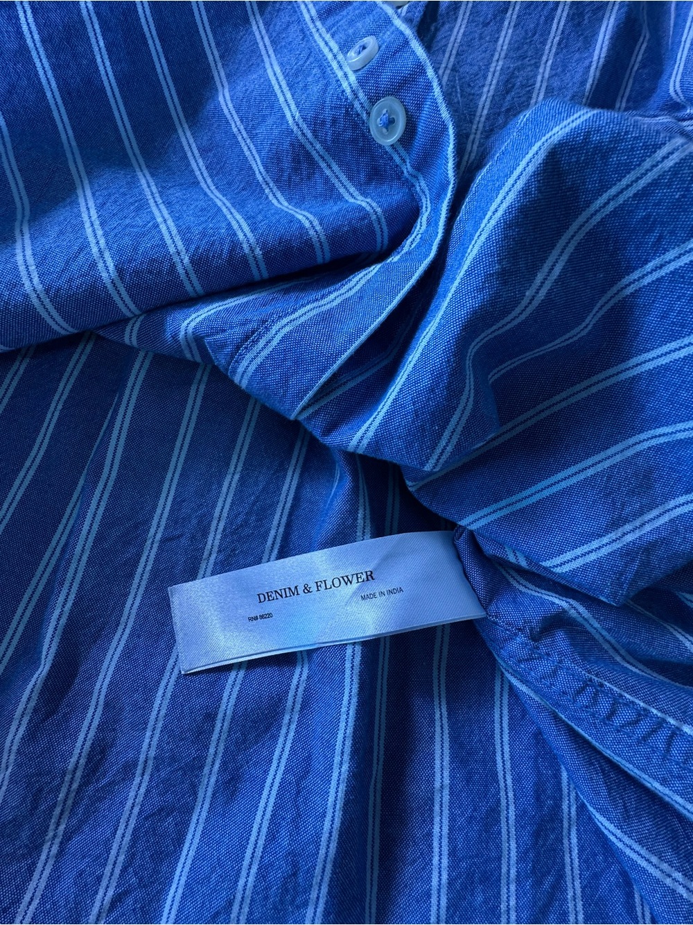 Denim & Flower Blue and White Vertical Stripe Button-Down Shirt - Picture 9 of 10